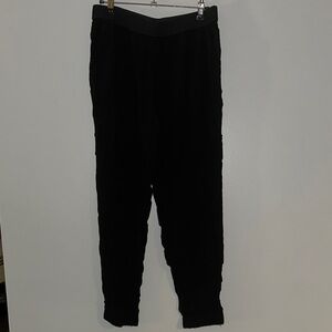 Joe B Black Sweatpants with Wide Waistband and Elastic Cuffs